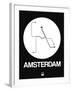 Amsterdam White Subway Map-NaxArt-Framed Art Print