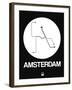 Amsterdam White Subway Map-NaxArt-Framed Art Print