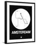 Amsterdam White Subway Map-NaxArt-Framed Art Print