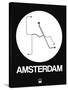 Amsterdam White Subway Map-NaxArt-Stretched Canvas