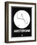 Amsterdam White Subway Map-NaxArt-Framed Art Print