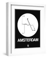 Amsterdam White Subway Map-NaxArt-Framed Art Print