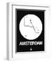 Amsterdam White Subway Map-NaxArt-Framed Art Print