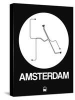 Amsterdam White Subway Map-NaxArt-Stretched Canvas