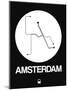 Amsterdam White Subway Map-NaxArt-Mounted Art Print