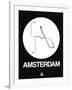 Amsterdam White Subway Map-NaxArt-Framed Art Print