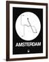 Amsterdam White Subway Map-NaxArt-Framed Art Print