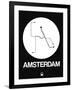 Amsterdam White Subway Map-NaxArt-Framed Art Print