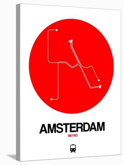 Amsterdam White Subway Map-NaxArt-Stretched Canvas