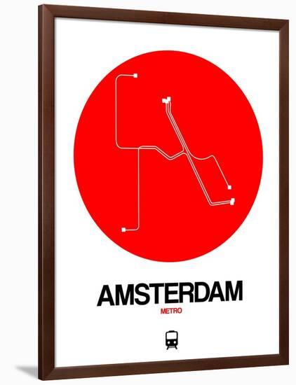 Amsterdam White Subway Map-NaxArt-Framed Art Print