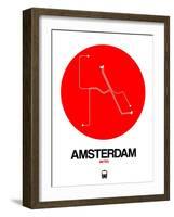 Amsterdam White Subway Map-NaxArt-Framed Art Print