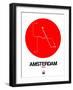 Amsterdam White Subway Map-NaxArt-Framed Art Print