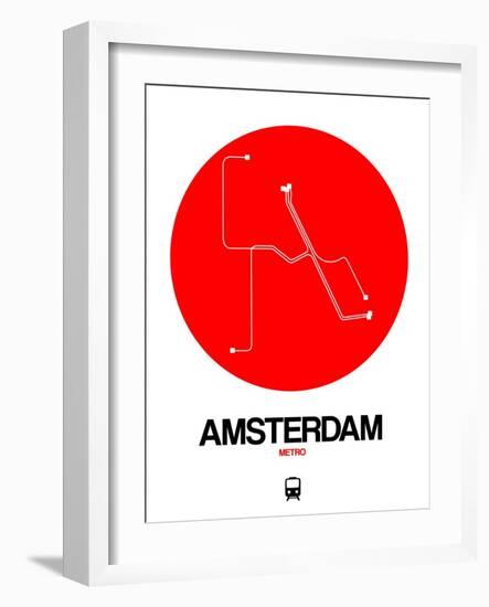 Amsterdam White Subway Map-NaxArt-Framed Art Print