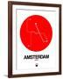 Amsterdam White Subway Map-NaxArt-Framed Art Print