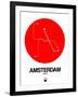 Amsterdam White Subway Map-NaxArt-Framed Art Print