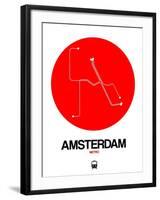 Amsterdam White Subway Map-NaxArt-Framed Art Print