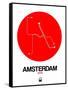 Amsterdam White Subway Map-NaxArt-Framed Stretched Canvas