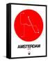 Amsterdam White Subway Map-NaxArt-Framed Stretched Canvas