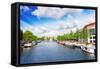 Amsterdam with Canal in the Downtown,Holland.-Brian K-Framed Stretched Canvas