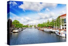 Amsterdam with Canal in the Downtown,Holland.-Brian K-Stretched Canvas