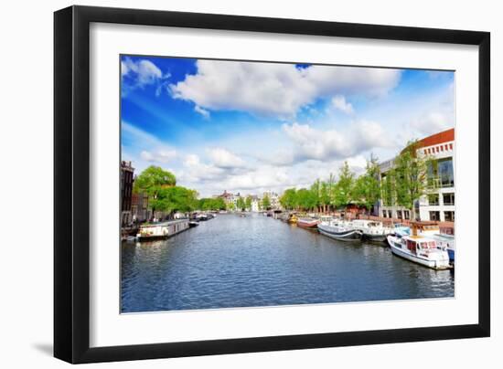 Amsterdam with Canal in the Downtown,Holland.-Brian K-Framed Photographic Print