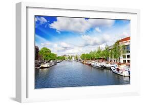 Amsterdam with Canal in the Downtown,Holland.-Brian K-Framed Photographic Print