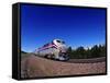 Amtrak Train at Marias Pass, Montana, USA-Chuck Haney-Framed Stretched Canvas