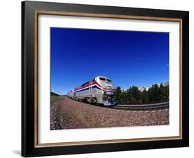 Amtrak Train at Marias Pass, Montana, USA-Chuck Haney-Framed Photographic Print