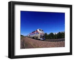 Amtrak Train at Marias Pass, Montana, USA-Chuck Haney-Framed Photographic Print