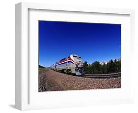 Amtrak Train at Marias Pass, Montana, USA-Chuck Haney-Framed Photographic Print