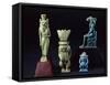 Amulets of Deities Sekhmet and Bes, Enamelled Clay-null-Framed Stretched Canvas