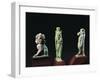 Amulets of the Goddess Thueris Sekhmet and of the Sphynx with the Nubian Crown, Enamelled Clay-null-Framed Giclee Print