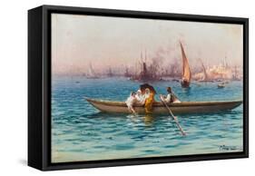 Amusement on the Caique-Fausto Zonaro-Framed Stretched Canvas