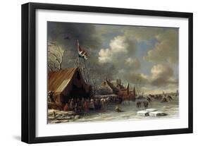 Amusement on the Ice-Thomas Heeremans-Framed Art Print