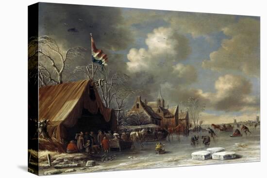 Amusement on the Ice-Thomas Heeremans-Stretched Canvas