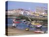 Amusement Park and Boats in Mouth of River Clwyd, Rhyl Town, Clywd, Wales, United Kingdom-Duncan Maxwell-Stretched Canvas