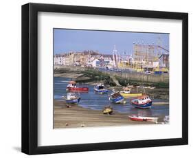 Amusement Park and Boats in Mouth of River Clwyd, Rhyl Town, Clywd, Wales, United Kingdom-Duncan Maxwell-Framed Photographic Print