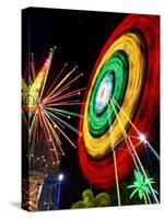 Amusement Park at Night, Surfers Paradise, Gold Coast, Queensland, Australia-David Wall-Stretched Canvas