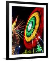 Amusement Park at Night, Surfers Paradise, Gold Coast, Queensland, Australia-David Wall-Framed Photographic Print