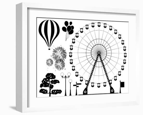 Amusement Park Elements-dmstudio-Framed Art Print