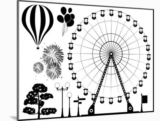 Amusement Park Elements-dmstudio-Mounted Art Print