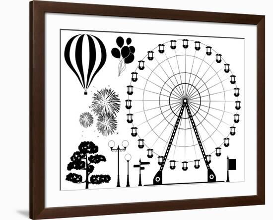 Amusement Park Elements-dmstudio-Framed Art Print