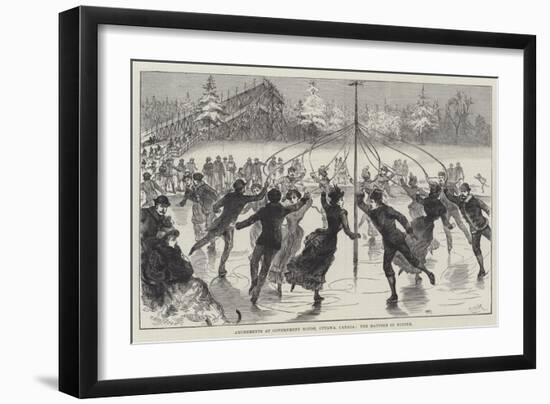 Amusements at Government House, Ottawa, Canada, the Maypole in Winter-null-Framed Giclee Print