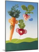 Amusing Carrot and Radish Figures-Ulrich Kerth-Mounted Photographic Print