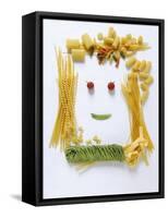 Amusing Face Made from Pasta-Ulrike Koeb-Framed Stretched Canvas