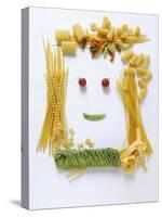 Amusing Face Made from Pasta-Ulrike Koeb-Stretched Canvas