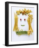 Amusing Face Made from Pasta-Ulrike Koeb-Framed Photographic Print