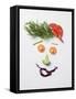 Amusing Face Made from Vegetables and Dill-null-Framed Stretched Canvas