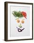 Amusing Face Made from Vegetables and Dill-null-Framed Photographic Print