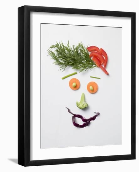 Amusing Face Made from Vegetables and Dill-null-Framed Photographic Print